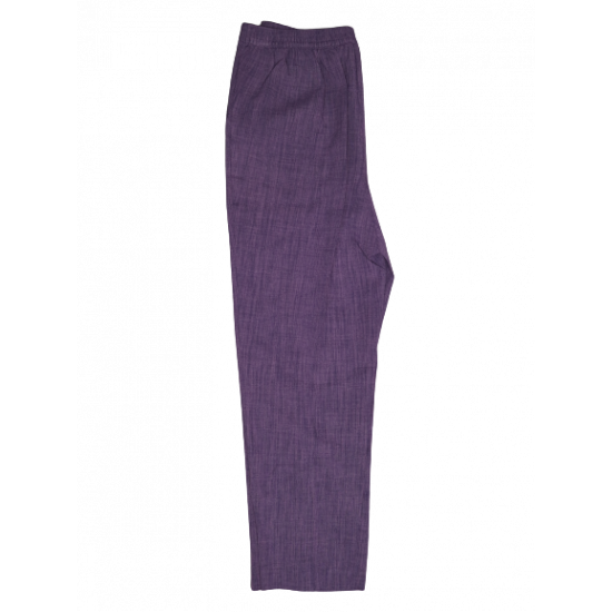 PURPLE TROUSER. SNAFFLE FRONT TRIM. ELASTICATED BACK