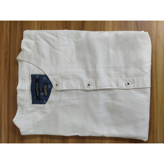 Full Sleeve 100% Export Quality Shirt 19- White 