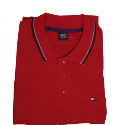 Men Button Polo Shirt - Red