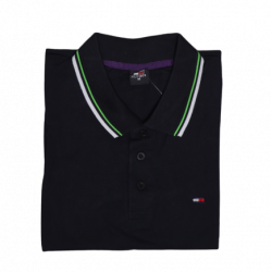 Men Button Polo Shirt - Black