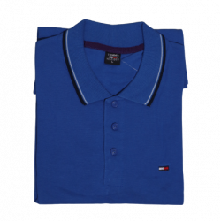 Men Button Polo Shirt - BLUE